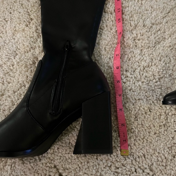 Steve Madden Tanzee Black Tall Knee High Block Heel Boots Size 8 - Picture 9 of 12